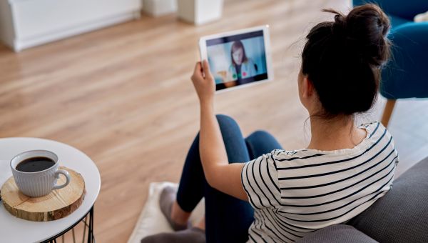 young person on a video conference