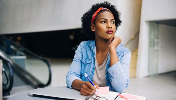 Young female office worker.