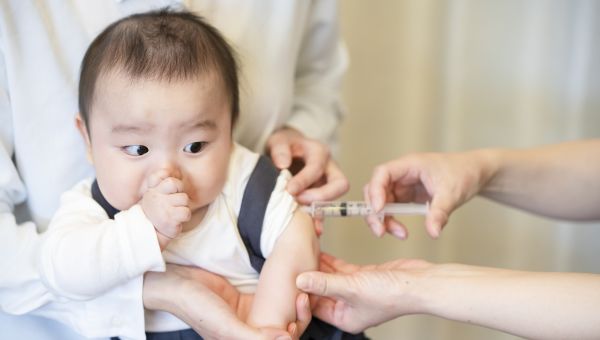 baby being vaccinated