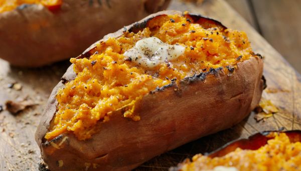 roasted sweet potatoes with butter