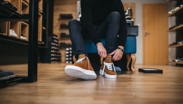 Man shopping for shoes