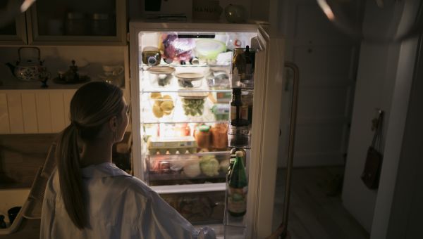 fridge filled with healthy food