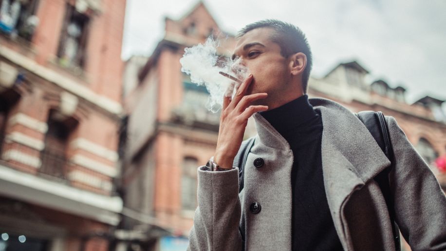 young man smoking