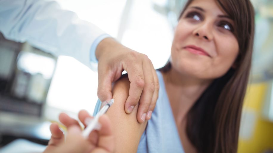 woman getting a shot