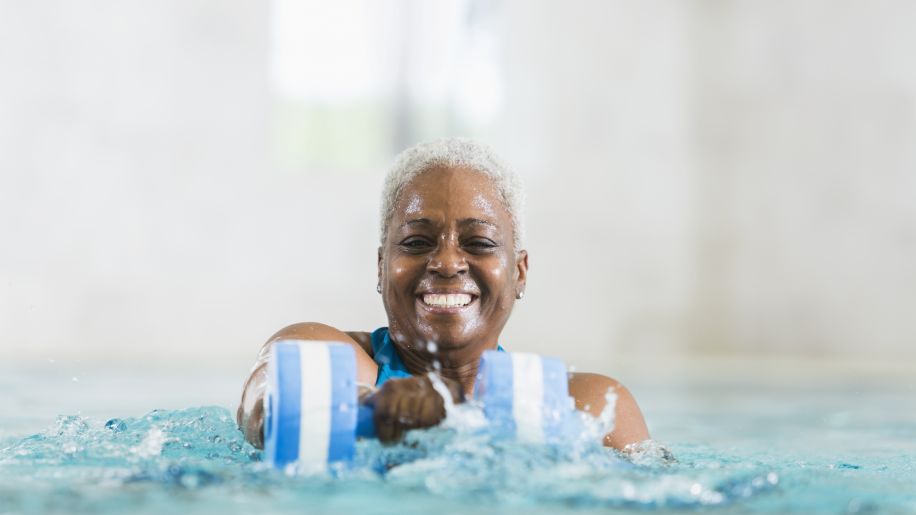 mature woman swimming