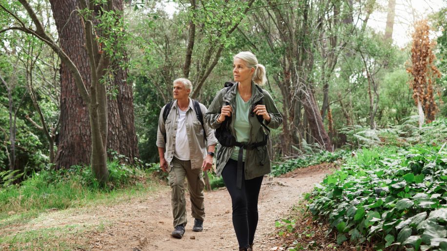 senior couple on a walk