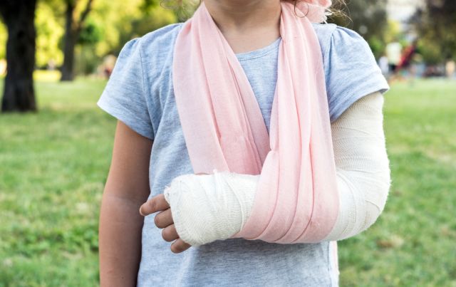 broken arm in sling