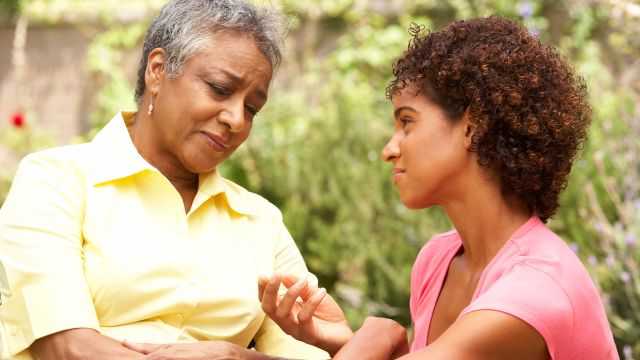 A woman knows how to help someone with depression. She's helped a friend and now she's offering depression help to her mother.  
