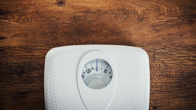A bathroom scale