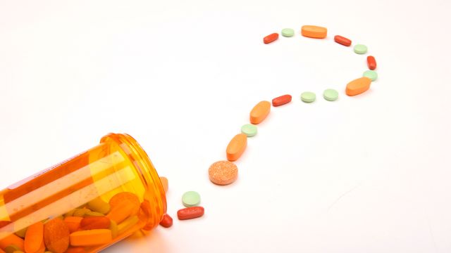 pills in shape of a question mark
