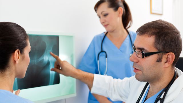 doctor showing x ray
