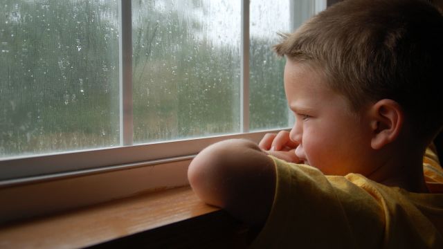 child looking out the window