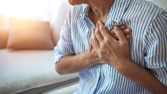 Woman checking heart rate