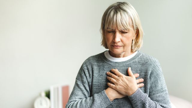 A woman experiences chest pain. The clinical term for chest pain is angina pectoris.