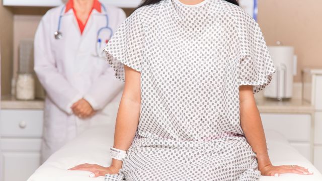 woman at gynecology appointment