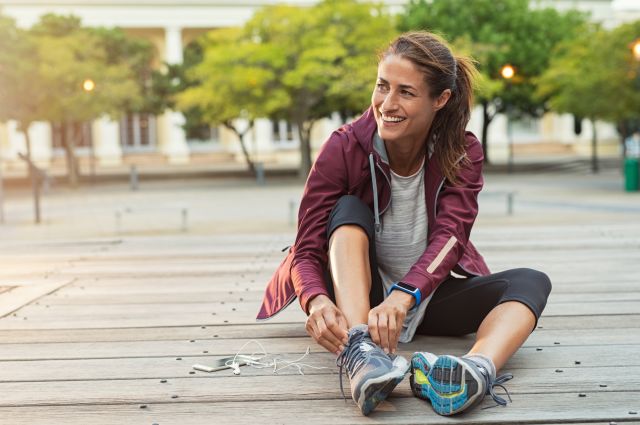 woman in moisture-wicking sports clothing