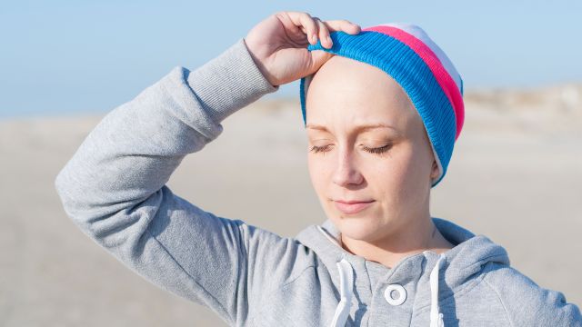 A woman with metastatic breast cancer finding peace outdoors.