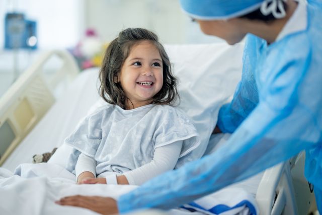 young girl awaiting surgery in hospital