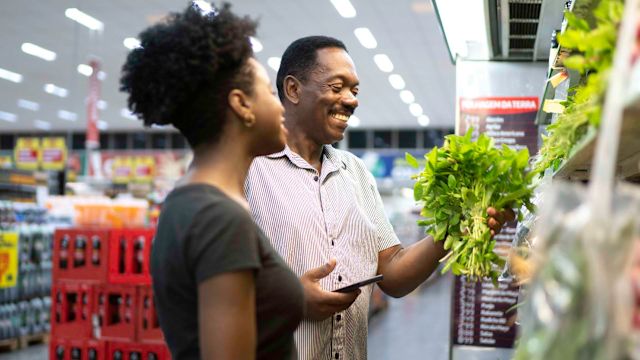 Eat plenty of green leafy vegetables and colorful fruits and veggies, and eat fatty fish twice a week. These foods provide nutrients that are important to eye health.