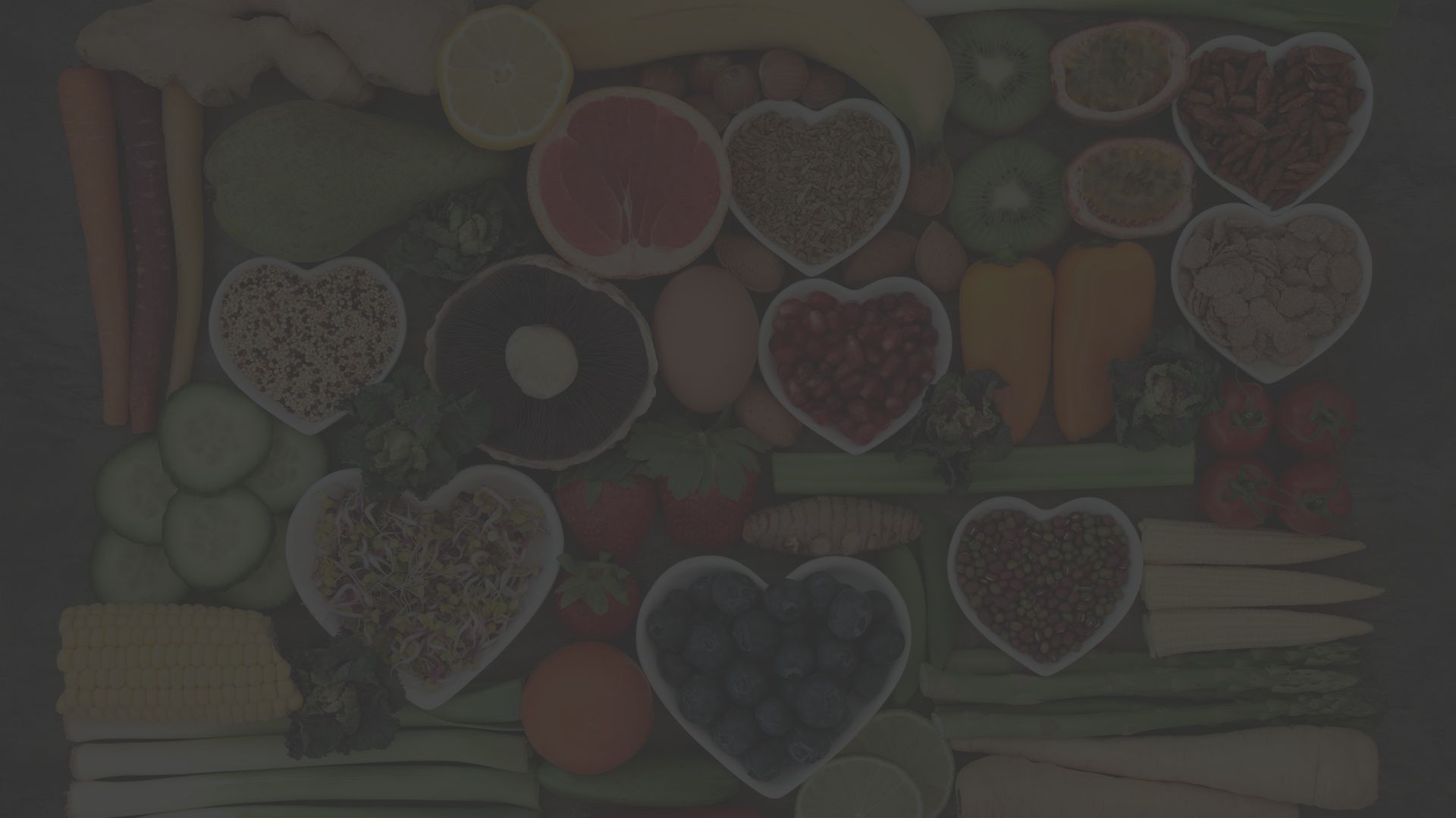 healthy foods in heart bowls