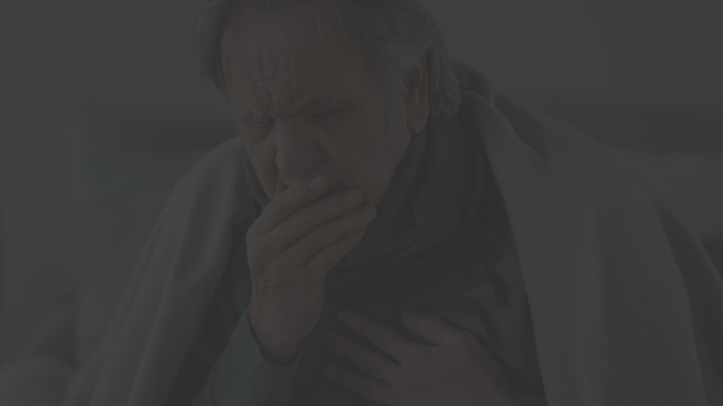 mature man sick with pneumonia