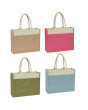 Custom Logo Jute Tote With Front Pocket