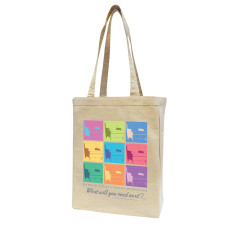 12 oz Cotton Canvas Book Tote Bag