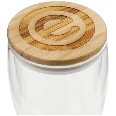 Easton Glass Cup with Bamboo lid 12 oz.