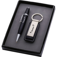 Monogrammed Pen & leather keychain