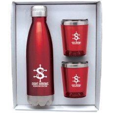 Stainless Steel Bottle & Tumblers Gift Set