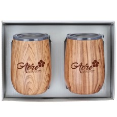 Stainless Steel Timber Wine Tumbler Gift Set