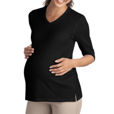 Port Authority Ladies Silk Touch Maternity 3/4-Sleeve V-Neck Shirt (Apparel)