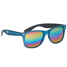 Personalized Woodtone Mirrored Malibu Sunglasses