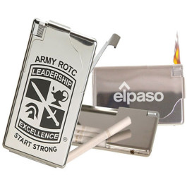 Imprinted Cigarette Case w/Electronic Lighter