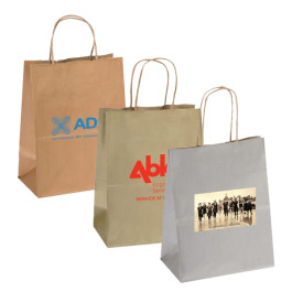 Imprinted Precious Metals Kraft Shopping Bags