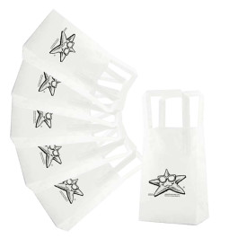 Imprinted Frosted Tri-fold Handle Shopping Bags