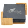 Bamboo with Square Slate Coasters