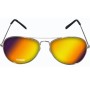 Metal Aviator Sunglasses With Mirrored Lenses