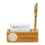 Bamboo Business Card and Pen Holder Clock