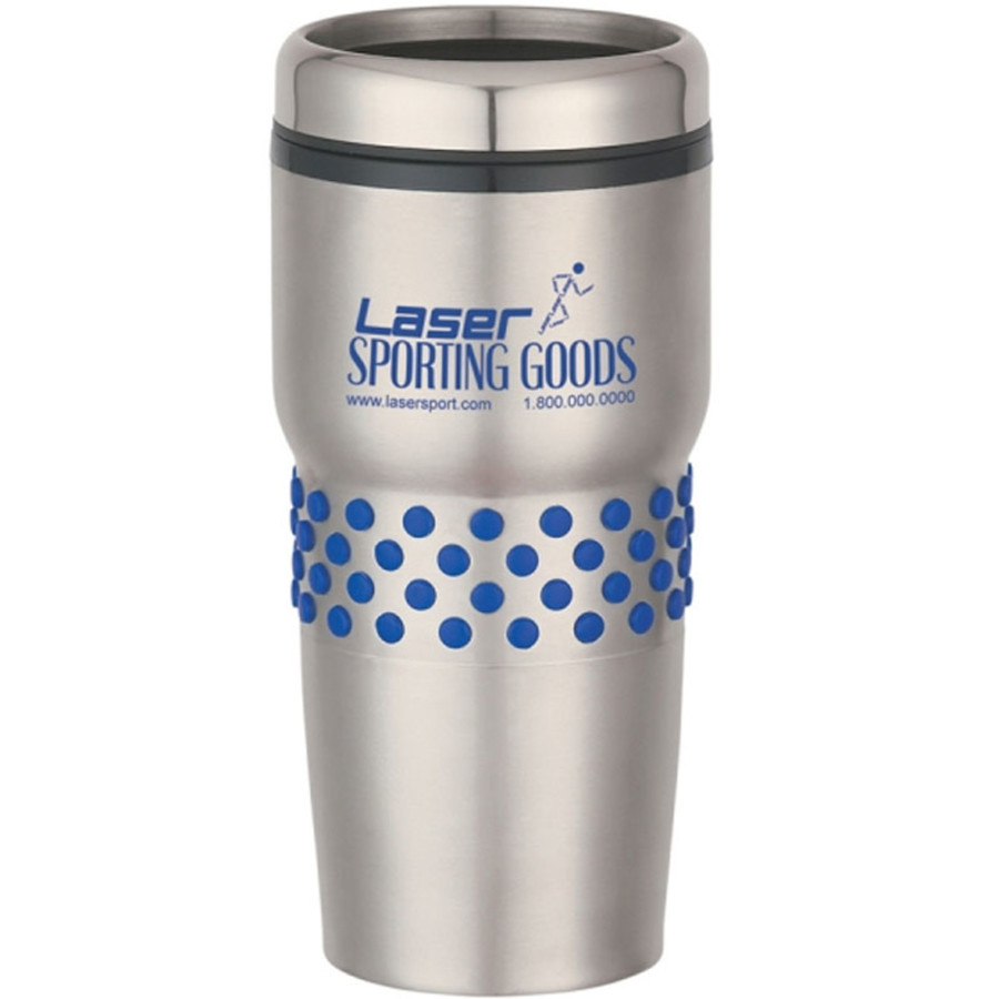 16 Oz Stainless Tumbler with Dotted Rubber Grip