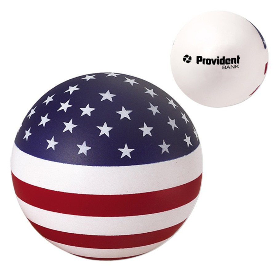 Imprintable USA Round Ball Stress Reliever
