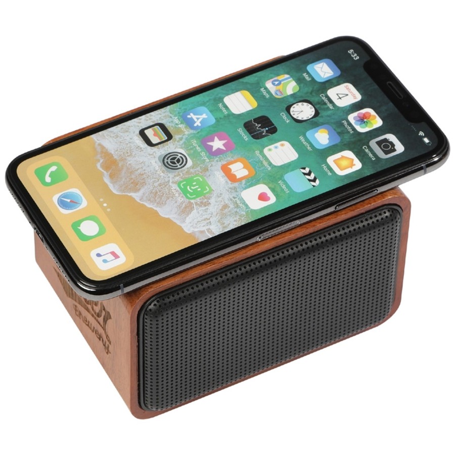 Wooden Bluetooth Speaker with Wireless Charging Pad