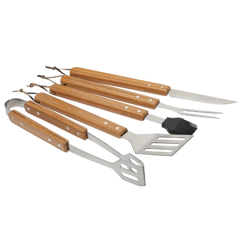 Grill Master 5pc Bamboo BBQ Set | SilkLetter