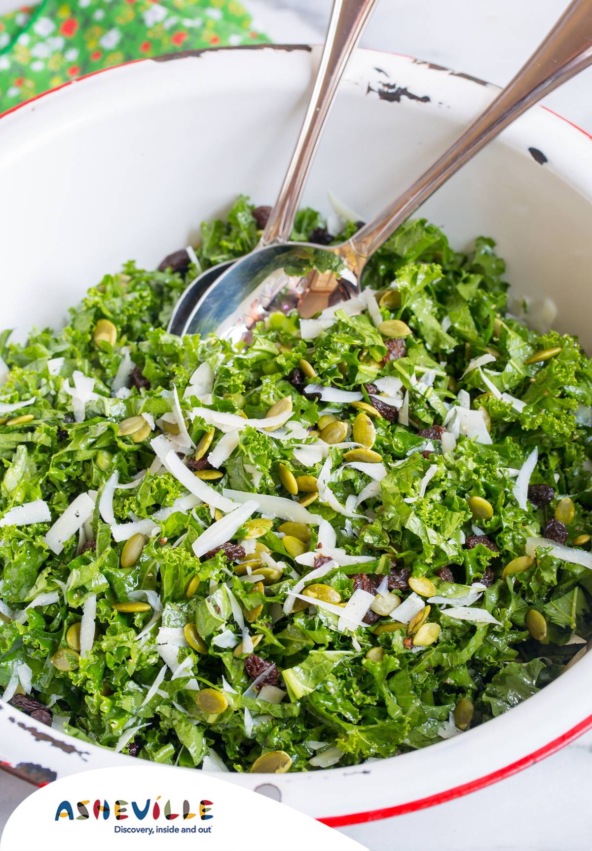 Manchego Kale Salad #Recipe | ExploreAsheville.com