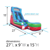15ft Tall Retro Rainbow Modular Wet / Dry Slide Water Slide Dimensions