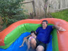 Grandpa Birthday Rainbow Modern Bounce House Combo