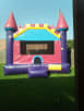 Pink purple bouncy castle rentals