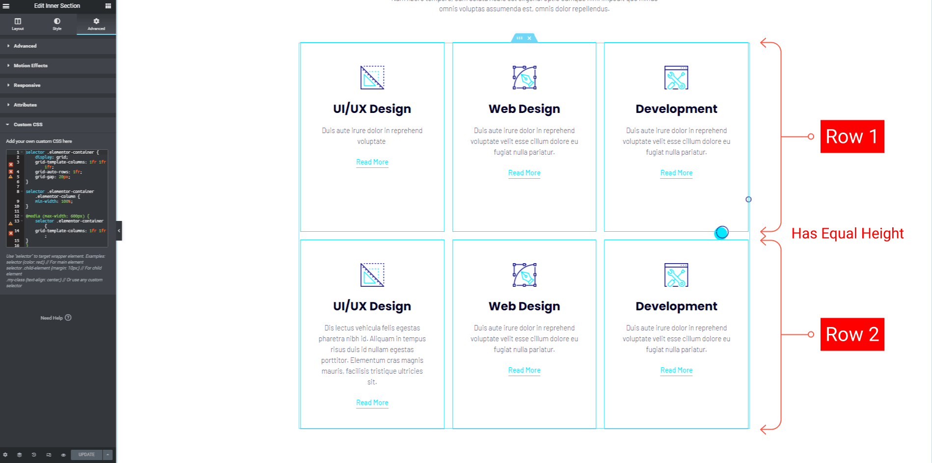 Smarative How To Equal Height Columns on Elementor Page Without