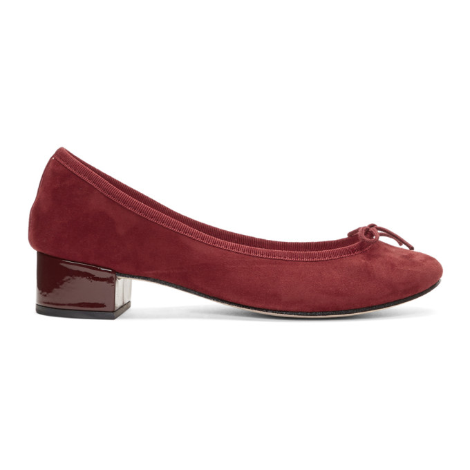 burgundy ballerina shoes
