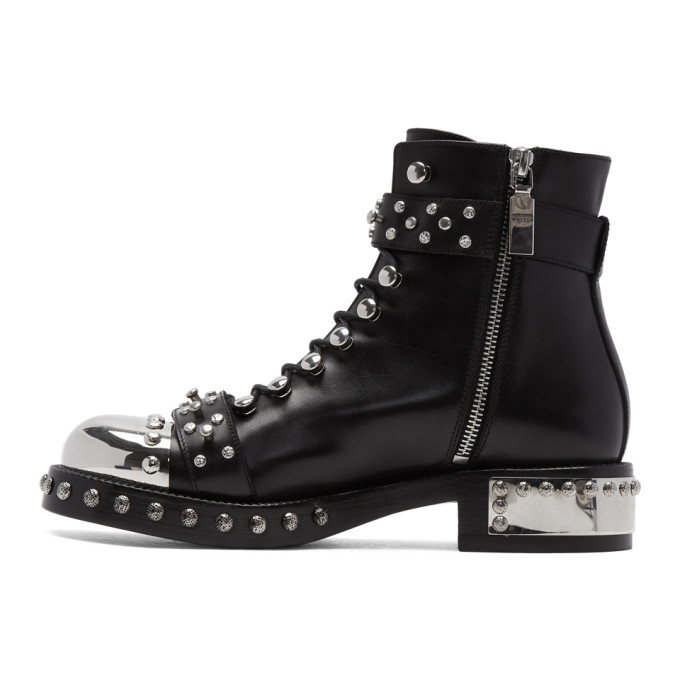 ALEXANDER MCQUEEN 30Mm Studded Leather Ankle Boots, Black | ModeSens